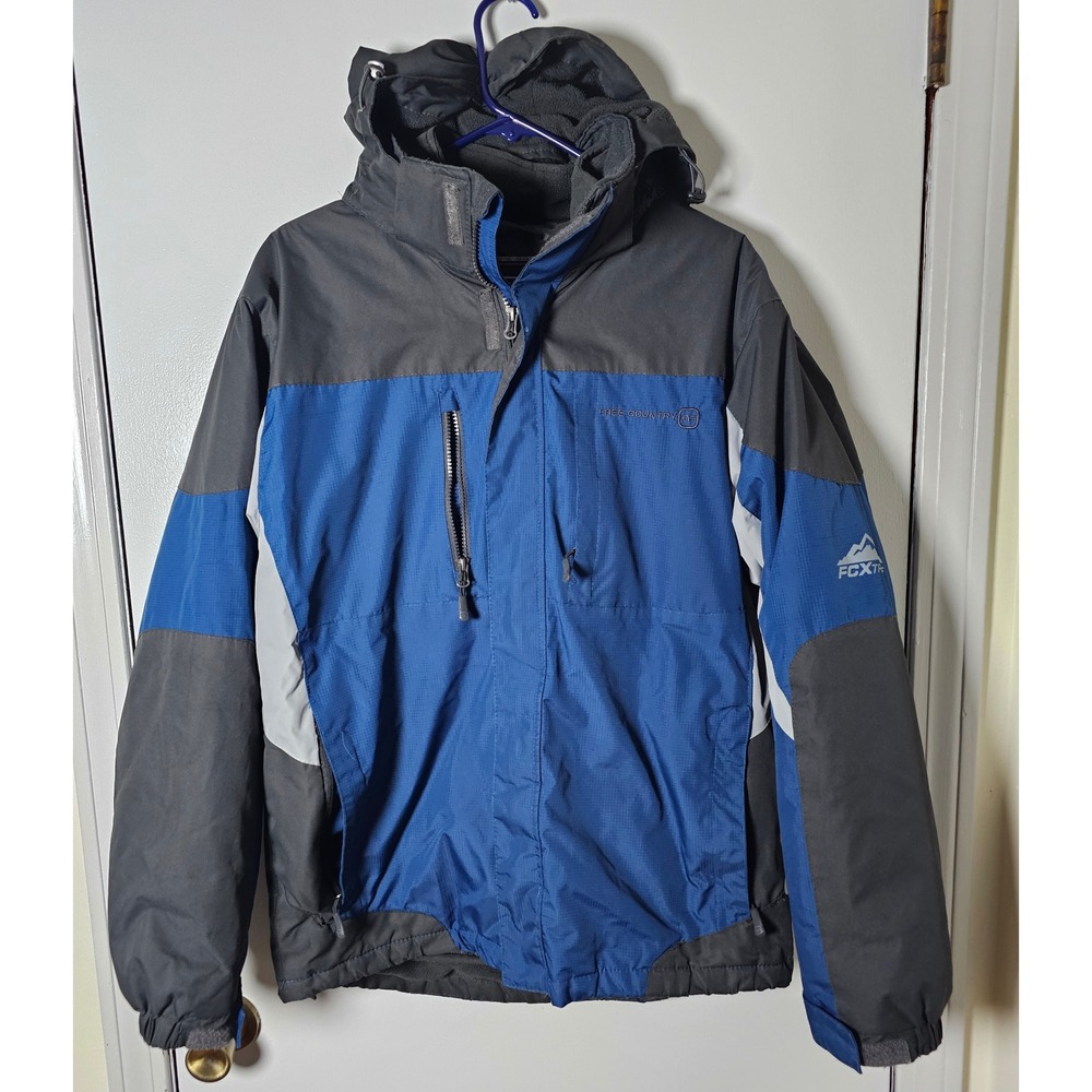 Free Country FCXtreme 3-in-1 Systems Jacket Mens Sz S Black Blue Hooded Ski Read